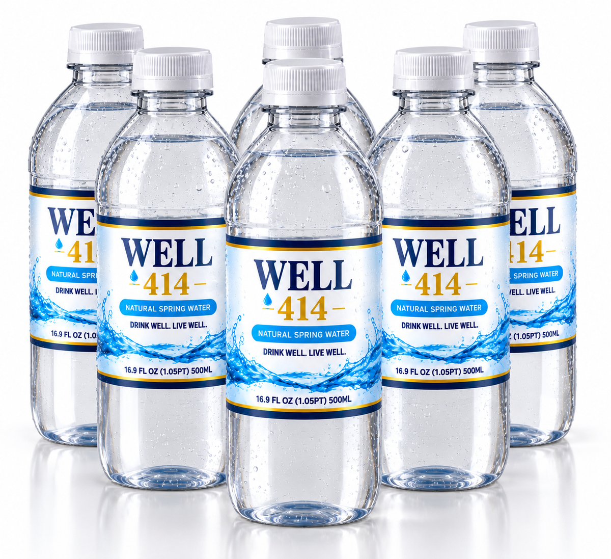 WELL 414 Natural Spring Water 6-Pack