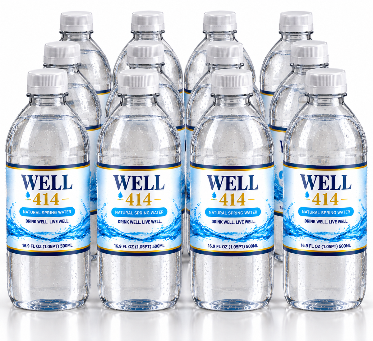 WELL 414 Natural Spring Water 12-Pack
